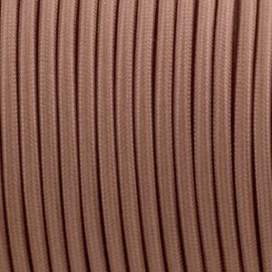 DC VOLTAGE 10m 2 Core Round 0.75mm Vintage Braided Light Brown Fabric Covered Light Flex
