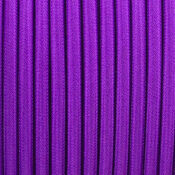 DC VOLTAGE 10m 2 Core Purple Flex Braided Round Fabric Cable