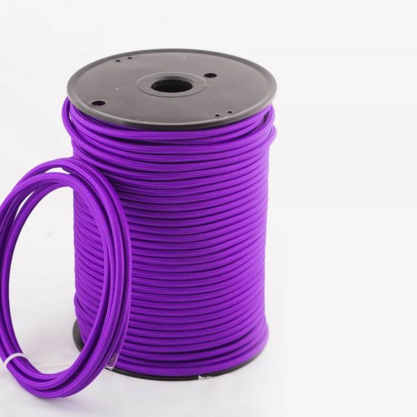 DC VOLTAGE 10m 2 Core Purple Flex Braided Round Fabric Cable