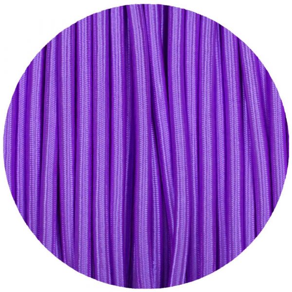 DC VOLTAGE 10m 2 Core Purple Flex Braided Round Fabric Cable