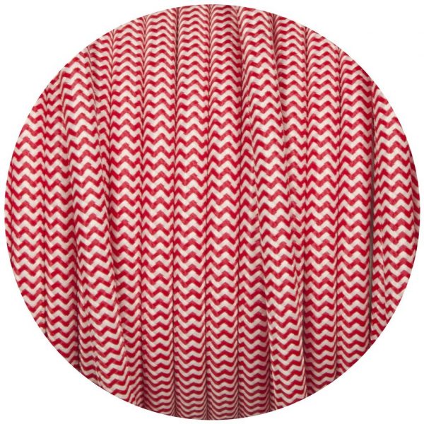 DC VOLTAGE 10M 2 Core 0.75mm Round Vintage Braided Red And White Fabric Covered lamp cords