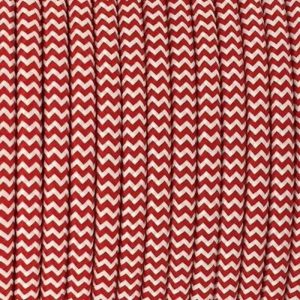 DC VOLTAGE 10M 2 Core 0.75mm Round Vintage Braided Red And White Fabric Covered lamp cords