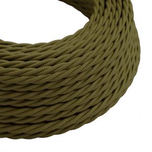 3 Core Twisted  Fabric Braided Cable Army Green~1006