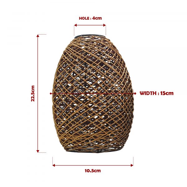Easy Fit Lampshade Woven Design Rattan Ceiling Brown Light Shade~