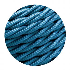 3 Core Twisted BlueVintage Electric fabric Cable Flex 0.75mm