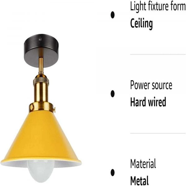 Semi Flush Mount Cone Shape Lamp Shade Lights