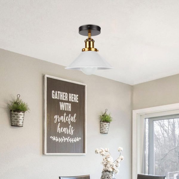 Semi Flush Mount Cone Shape Lamp Shade Lights