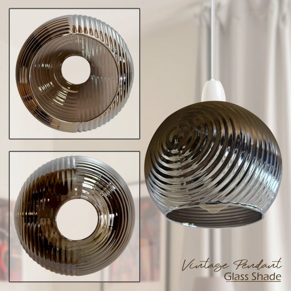 Floral Glass Pendant Light Easy Fit Modern Lamp Shade ~ 5501