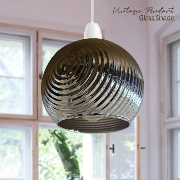 Floral Glass Pendant Light Easy Fit Modern Lamp Shade ~ 5501
