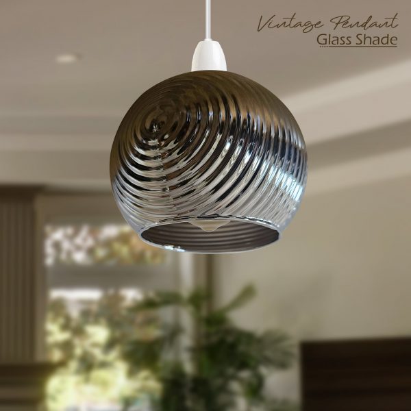 Floral Glass Pendant Light Easy Fit Modern Lamp Shade ~ 5501