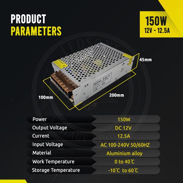 DC VOLTAGE AC 100/240V to DC12V 150W Power Supply