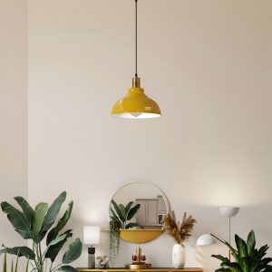 yellow curvy lamp shade