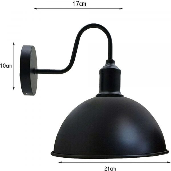 Black Dome Shape Metal Wall Scone Wall Lights