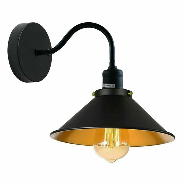 Swan Neck Wall Lights Indoor Metal Cone Shade ~3695