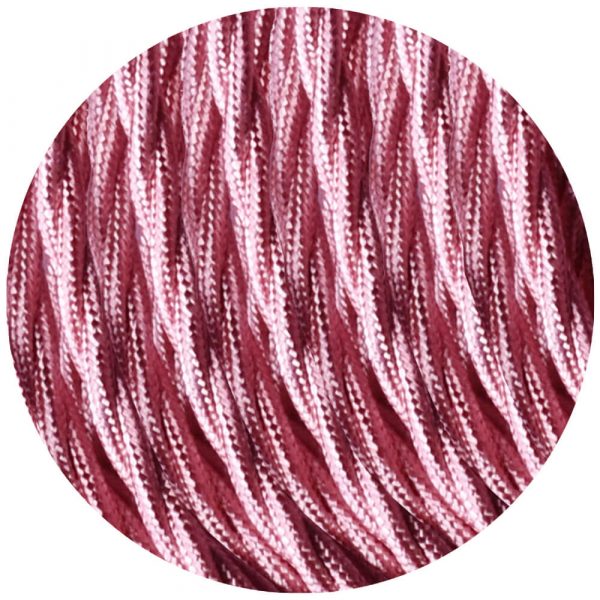 2 Core Twisted Electric Cable Shiny Pink Color Fabric 0.75mm