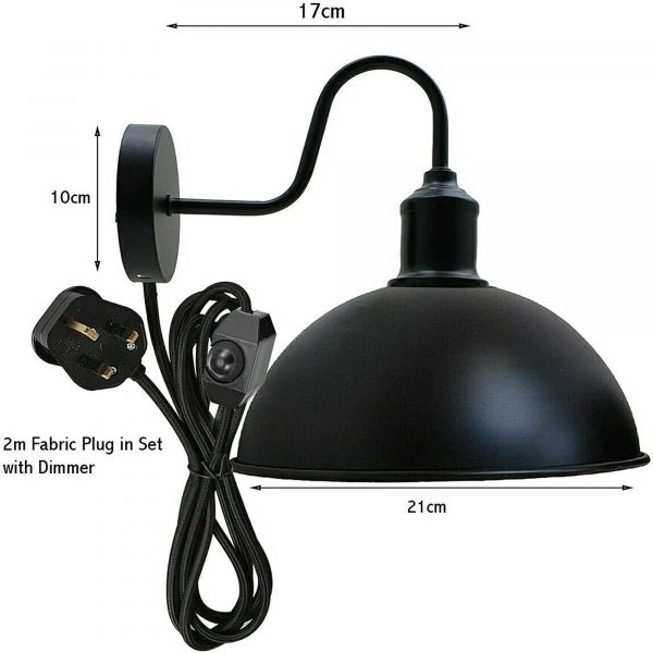 Black Dome Shape Metal Wall Scone Wall Lights