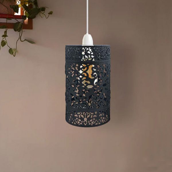 Black Easy Fit Black Drum Lampshade Metal Pendant Light Shade