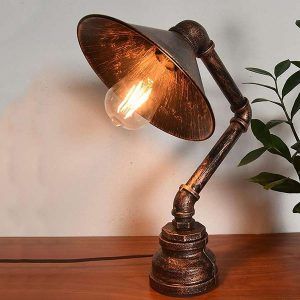 Vintage Industrial Rustic Retro Style Table Lamps Pipe Light Steampunk Desk ~ 3362