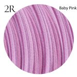 DC VOLTAGE 2 core Round Colour braided lighting Fabric Baby Pink Cable