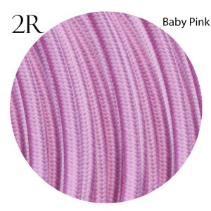 DC VOLTAGE 2 core Round Colour braided lighting Fabric Baby Pink Cable