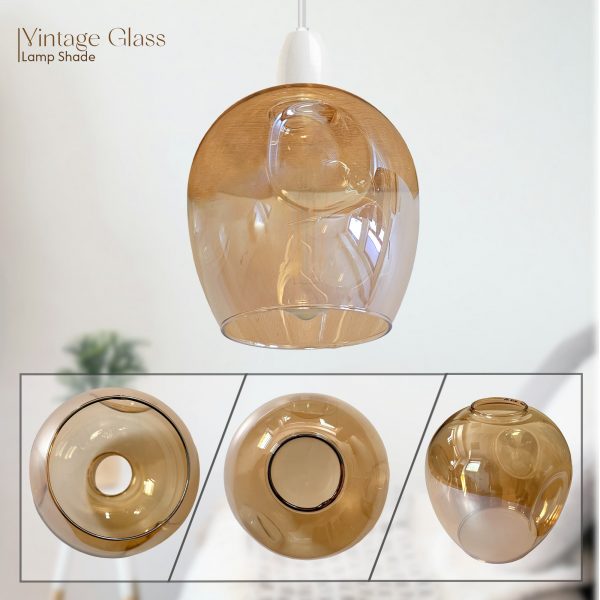 Floral Glass Pendant Light Easy Fit Modern Lamp Shade ~ 5501