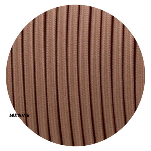 3 Core Round Vintage Fabric Cable Flex Italian Braided Light Brown Cable 0.75mm UK