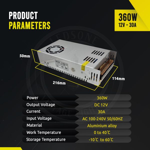 DC VOLTAGE AC 100/240V to DC12V 360W Power Supply