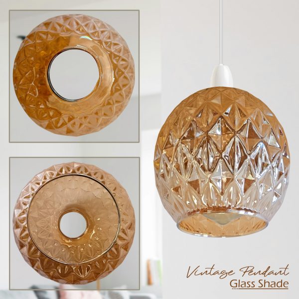 Floral Glass Pendant Light Easy Fit Modern Lamp Shade ~ 5501