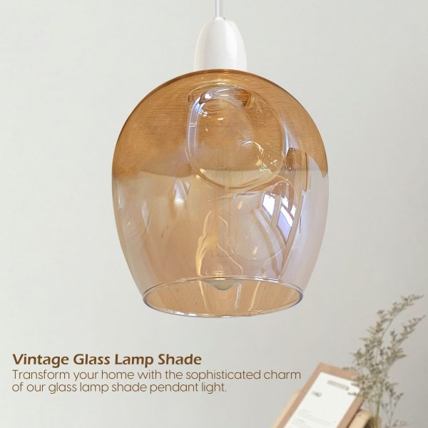 Floral Glass Pendant Light Easy Fit Modern Lamp Shade ~ 5501