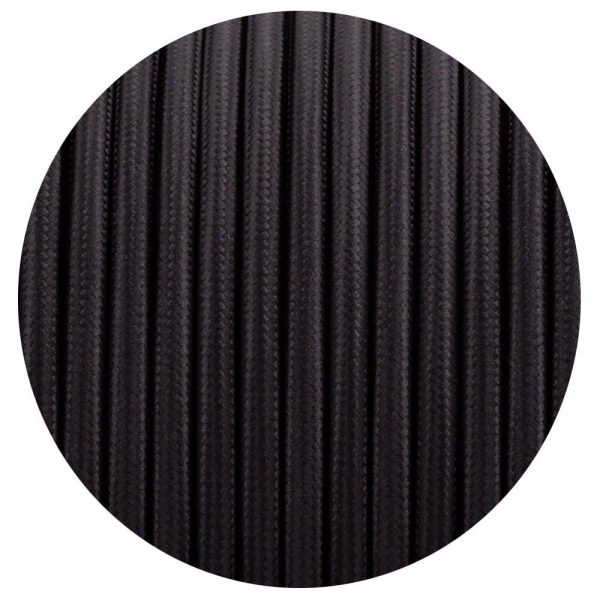 DC VOLTAGE 2 Core Round Vintage Fabric Light Cable Black