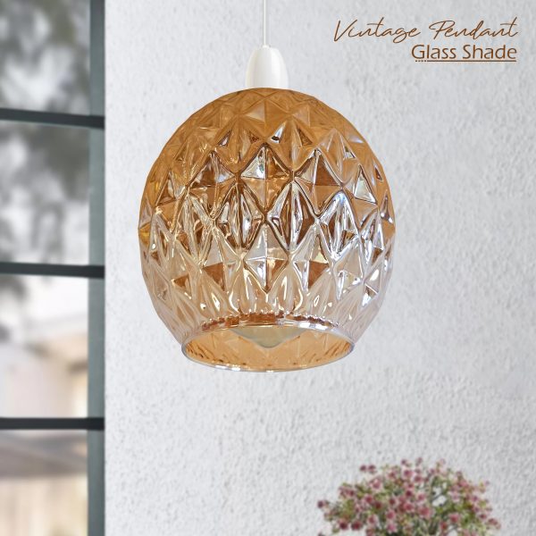 Floral Glass Pendant Light Easy Fit Modern Lamp Shade ~ 5501