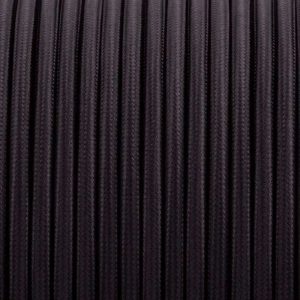 DC VOLTAGE 2 Core Round Vintage Fabric Light Cable Black