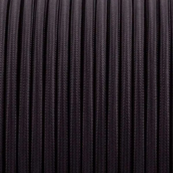 DC VOLTAGE 2 Core Round Vintage Fabric Light Cable Black
