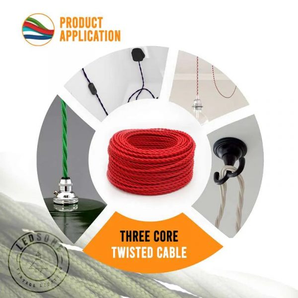 Vintage Fabric Lighting Cable Braided Flex 0.75mm