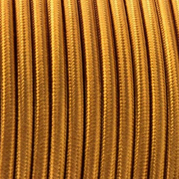 3 Core 0.75mm Round Vintage Lighting Cable Gold