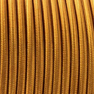 3 Core 0.75mm Round Vintage Lighting Cable Gold