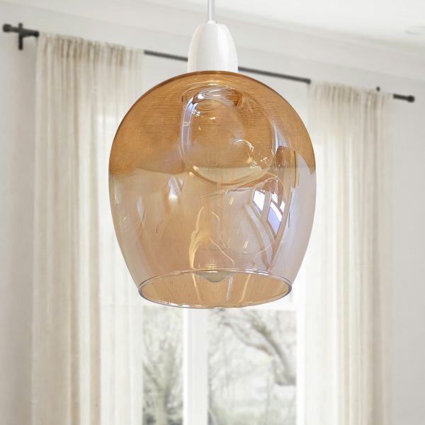 Floral Glass Pendant Light Easy Fit Modern Lamp Shade ~ 5501