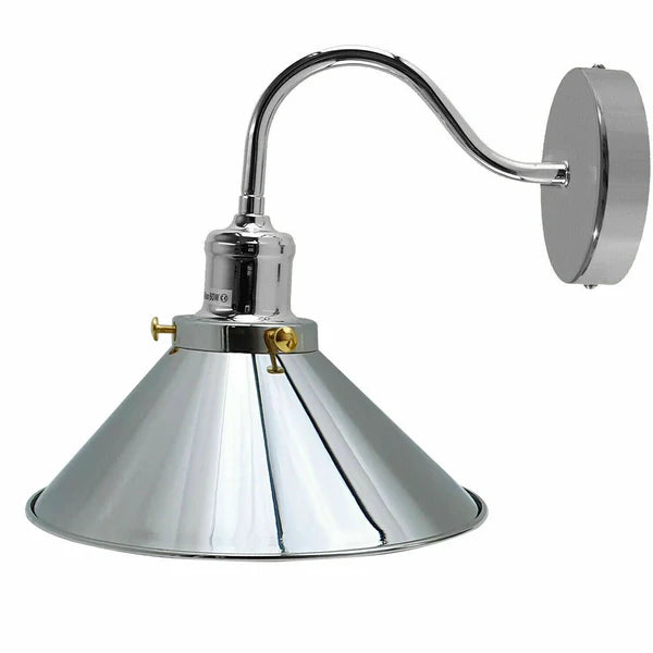 Swan Neck Wall Lights Indoor Metal Cone Shade ~3695