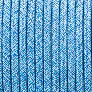 3 core Round Vintage Braided Fabric Blue Multi Tweed Coloured Cable Flex 0.75mm