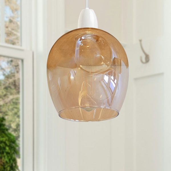 Floral Glass Pendant Light Easy Fit Modern Lamp Shade ~ 5501