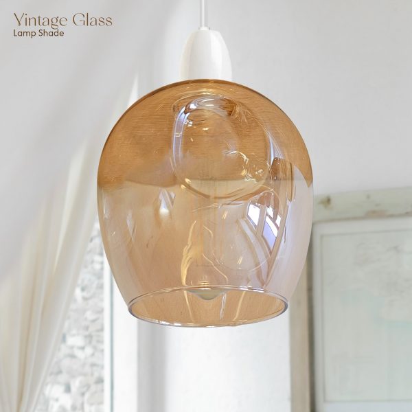 Floral Glass Pendant Light Easy Fit Modern Lamp Shade ~ 5501