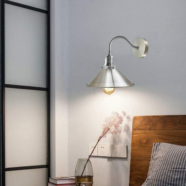 Swan Neck Wall Lights Indoor Metal Cone Shade ~3695