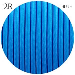 DC VOLTAGE 2 Core Round Vintage Italian Braided Fabric Blue Cable Flex 0.75mm UK