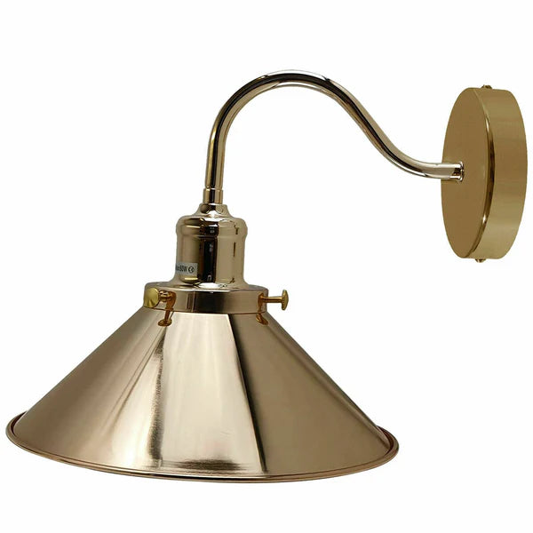 Swan Neck Wall Lights Indoor Metal Cone Shade ~3695