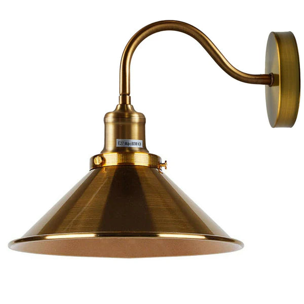 Swan Neck Wall Lights Indoor Metal Cone Shade ~3695