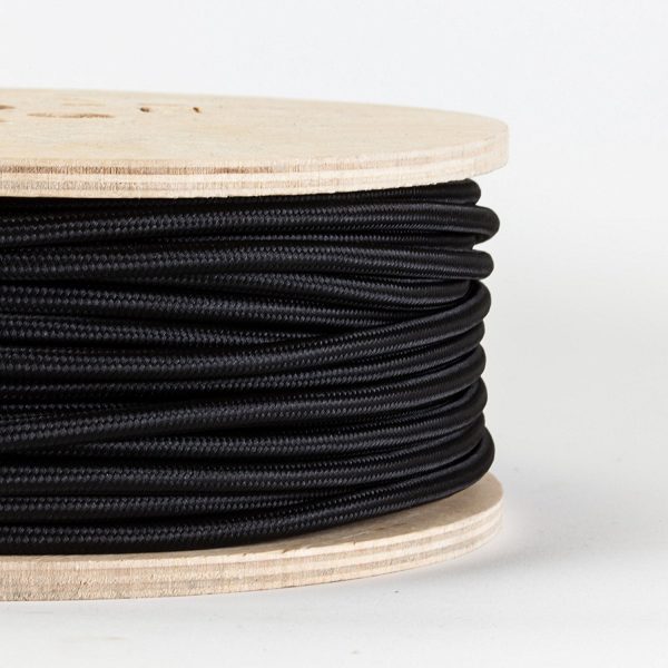 DC VOLTAGE 2 Core Round Vintage Fabric Light Cable Black