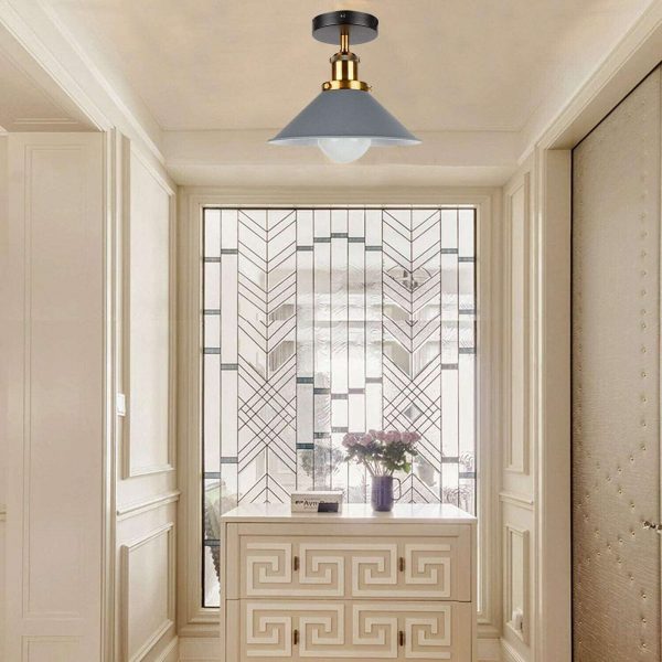 Semi Flush Mount Cone Shape Lamp Shade Lights