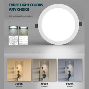 Warm White Modern LED Recessed Ceiling Round Panel DownLight