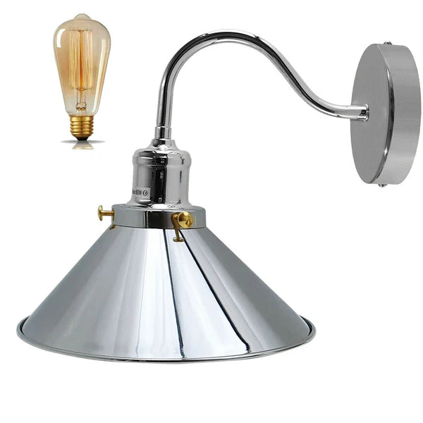 Swan Neck Wall Lights Indoor Metal Cone Shade ~3695