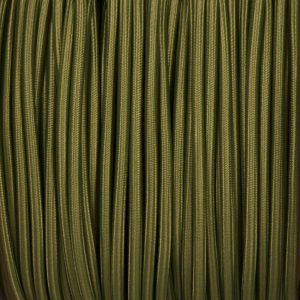 DC VOLTAGE Vintage Army Green Fabric 2 Core Round Italian Braided Cable 0.75mm